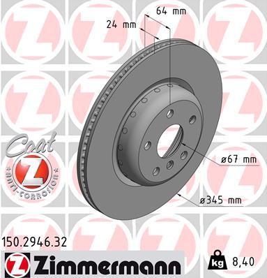 Zimmermann Formula F Coat Z Brake Rotor Single 385mm Rear 150.2946.32