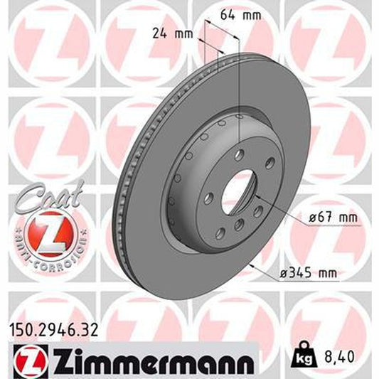 Zimmermann Formula F Coat Z Brake Rotor Single 385mm Rear 150.2946.32