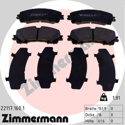 Zimmermann Brake Pad Front Set 22117.160.1