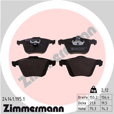 Zimmermann Brake Pad Front Set 24141.195.1