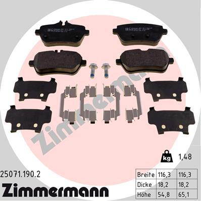 Zimmermann Brake Pad Rear Set 25071.190.2