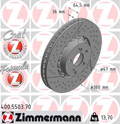 Zimmermann Formula Z Brake Rotor Single 360mm Front 400.5503.70