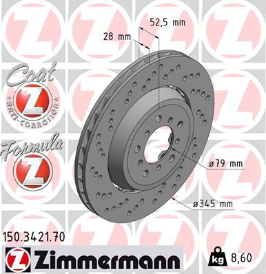 Zimmermann Formula Z Brake Rotor 345mm Front LH 150.3421.70